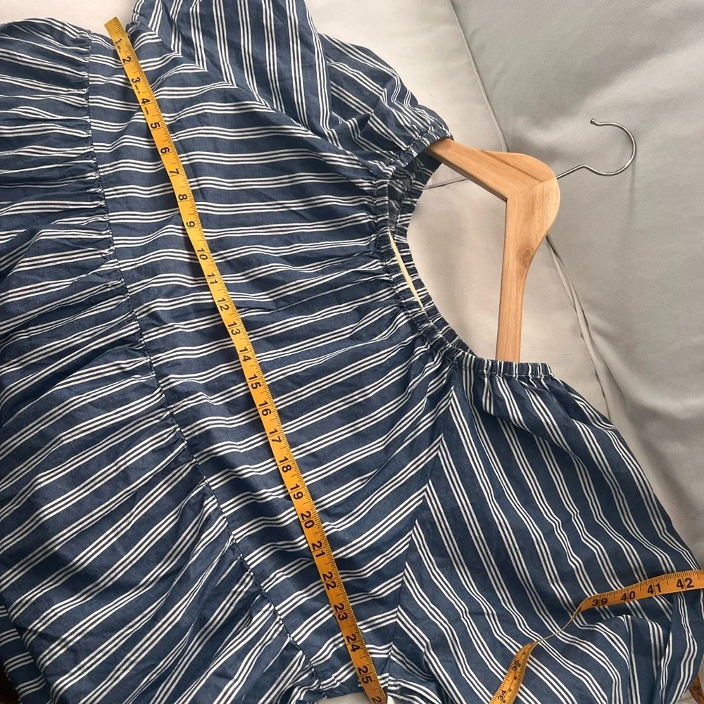 Old Navy Navy and White Striped Blouse - Picture 9 of 9